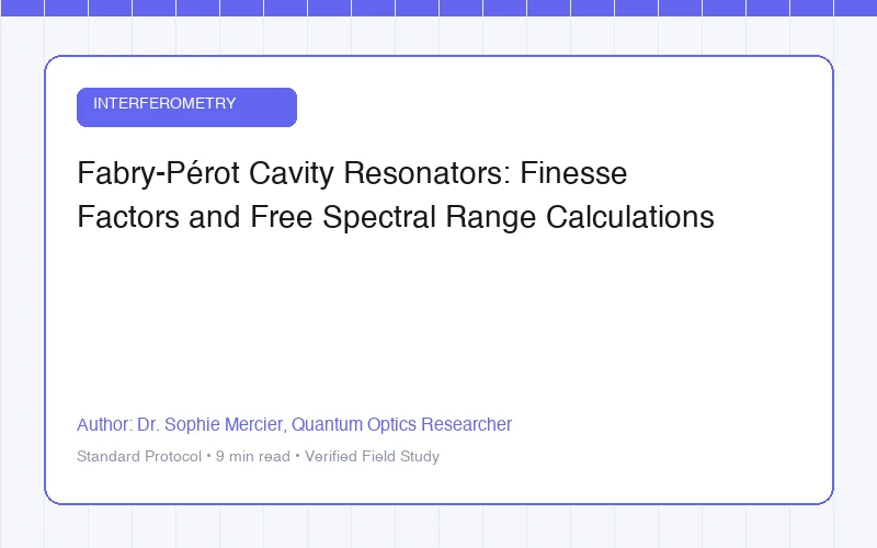Fabry-Pérot Cavity Resonators: Finesse Factors and Free Spectral Range Calculations